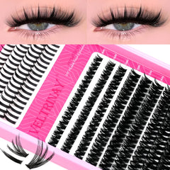 VELTRINAY Lash Clusters Spikes Eyelash Clusters Volume Individual Lashes DIY Spiky Lash Extension Cluster Eyelash Extensions