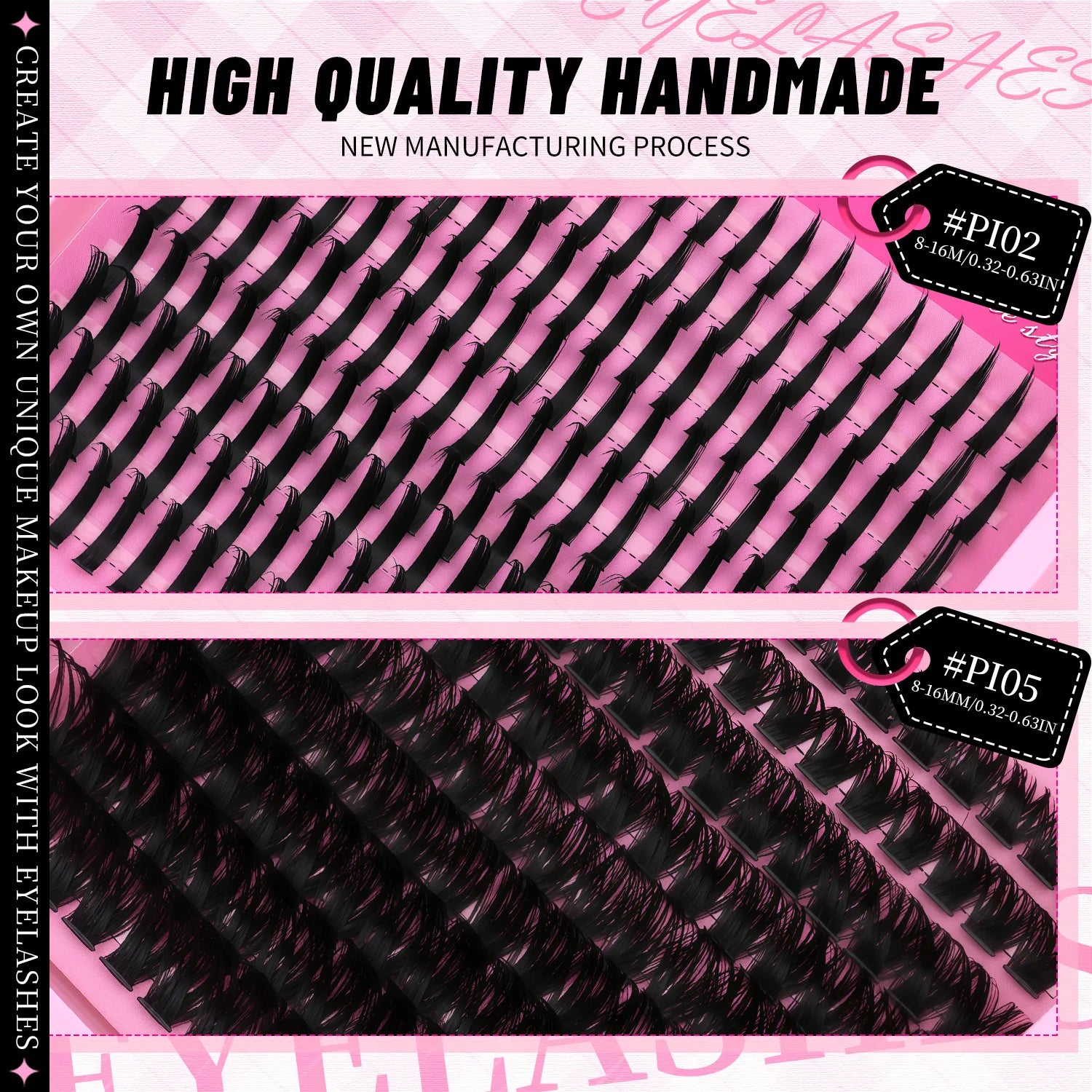 VELTRINAY Fluffy Lash Clusters Plush Thick Lashes Eyelash Extensions Volume Lash Clusters DIY Eyelashes Clusters Makeup