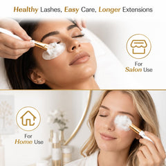 Eyelash Extension Cleanser 60 Ml + Brushes + Rinse Bottle Eyelid Foaming Cleanser, Lash Foam Shampoo for Extensions and Natural Lashes, Makeup Remover for Salon and Home Use
