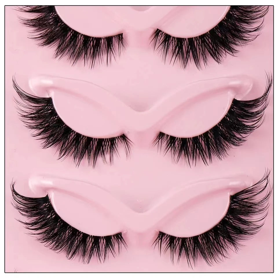 Hot Selling Makeup 5 Pairs Cat Eye Lashes Faux False Eyelashes Dramatic Volume Strip Lashes