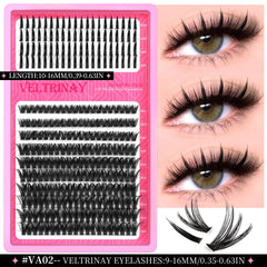 VELTRINAY Lash Clusters Spikes Eyelash Clusters Volume Individual Lashes DIY Spiky Lash Extension Cluster Eyelash Extensions