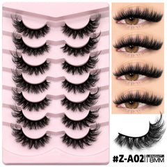 False Eyelashes 3D Mink Lashes Cat Eyelashes Fluffy Wispy Volume Lashes Fake Eyelashes Natural Lashes Strips Makeup