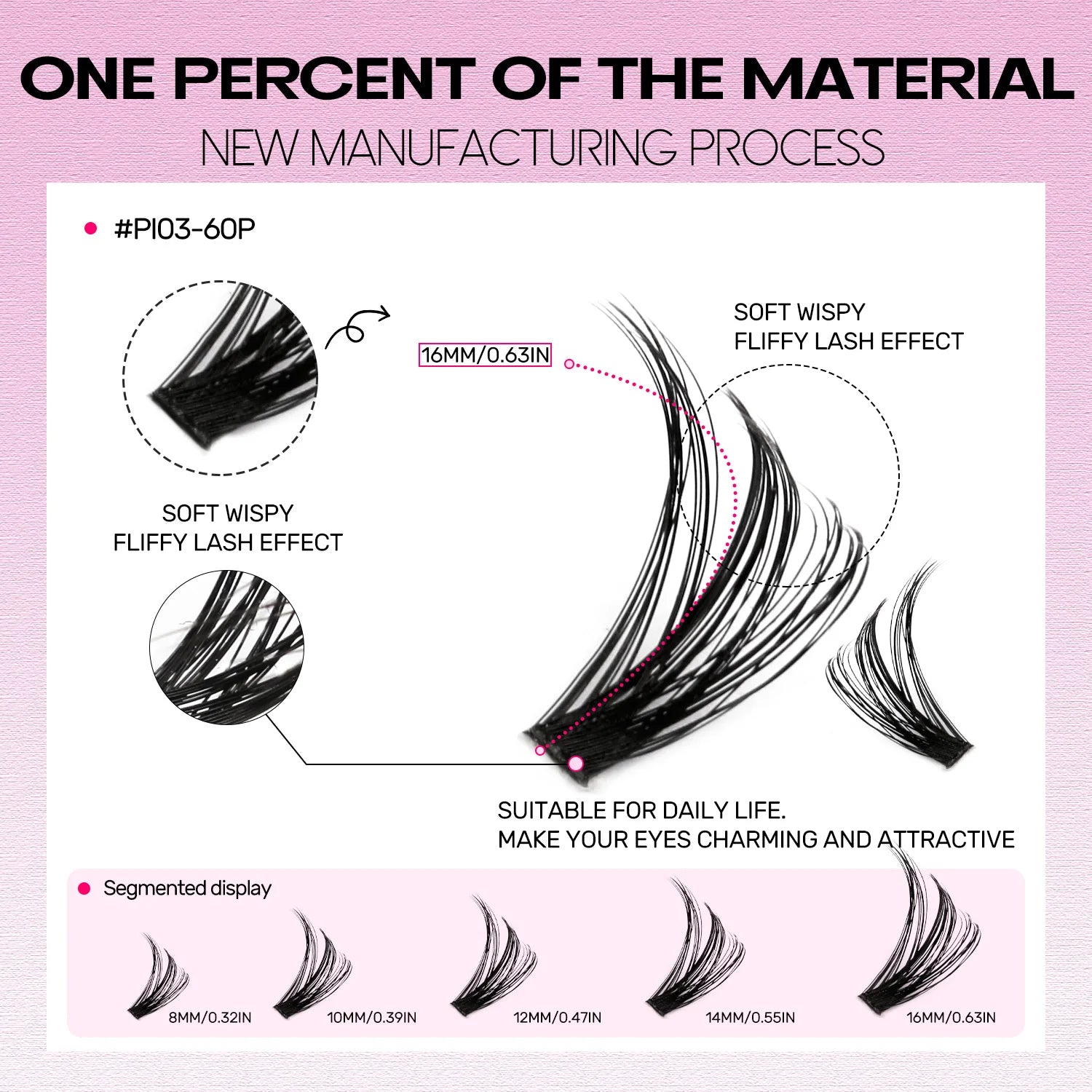 VELTRINAY Fluffy Lash Clusters Plush Thick Lashes Eyelash Extensions Volume Lash Clusters DIY Eyelashes Clusters Makeup