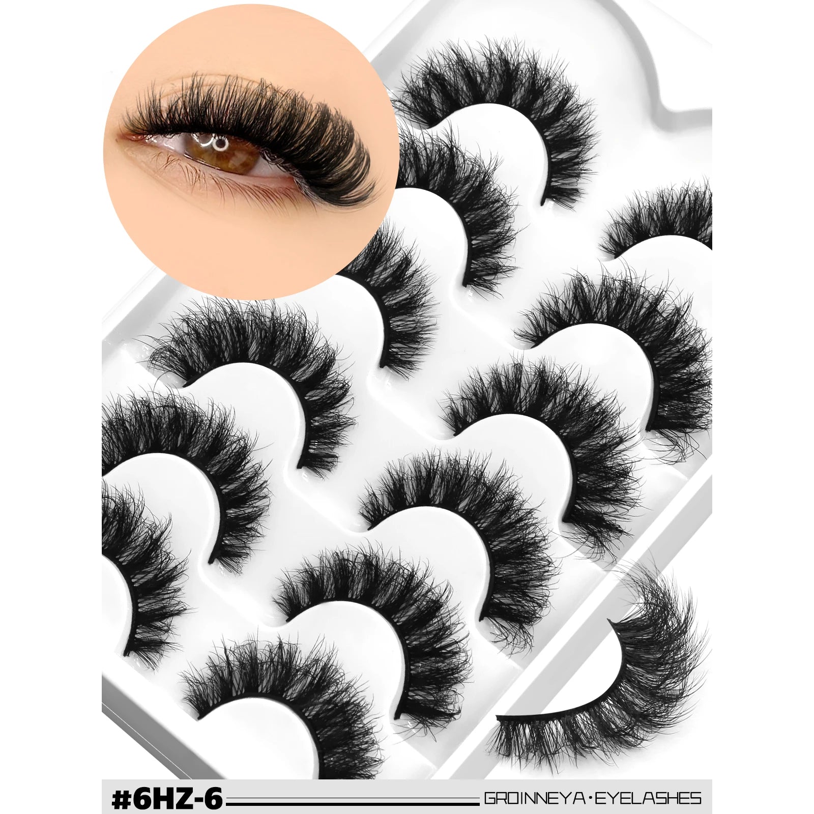 False Eyelashes 3D Mink Lashes Cat Eyelashes Fluffy Wispy Volume Lashes Fake Eyelashes Natural Lashes Strips Makeup