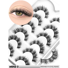 False Eyelashes 3D Mink Lashes Cat Eyelashes Fluffy Wispy Volume Lashes Fake Eyelashes Natural Lashes Strips Makeup