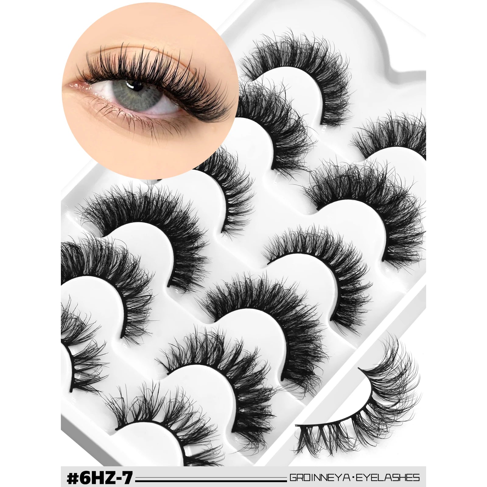 False Eyelashes 3D Mink Lashes Cat Eyelashes Fluffy Wispy Volume Lashes Fake Eyelashes Natural Lashes Strips Makeup