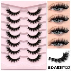 False Eyelashes 3D Mink Lashes Cat Eyelashes Fluffy Wispy Volume Lashes Fake Eyelashes Natural Lashes Strips Makeup